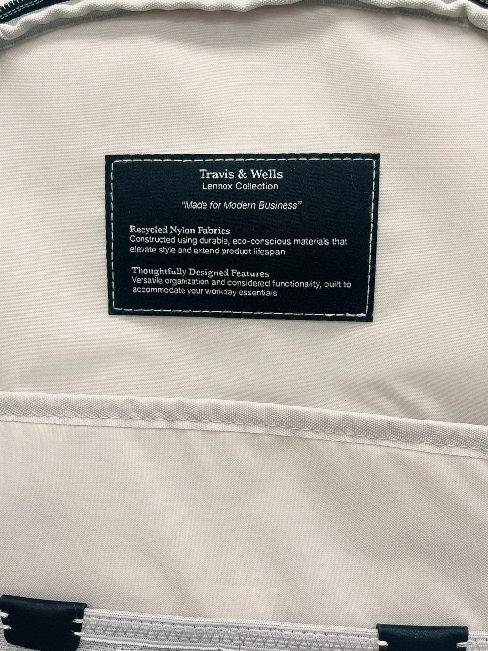 Travis & Wills Lennox Laptop 15" Black Travel Backpack Vegan Trolley Strap - Picture 7 of 11